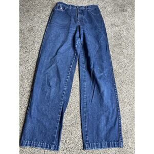 Vintage 70s Denim High Waist Jeans Purple Stitching BFD Juniors Size 13 Cowgirl